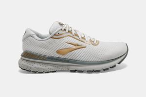 Brooks Adrenaline GTS 20 Women's Running Shoes White / Grey / Gold | 481EYQPUV