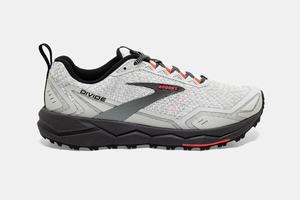 Brooks Divide Women's Running Shoes White / Grey / Coral | 057CIKVLF