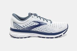 Brooks Ghost 13 Men's Running Shoes White / Grey / Deep | 928FRJQHO