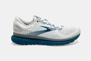 Brooks Glycerin 18 Men's Running Shoes White / Grey / Navy | 209HEZGDV