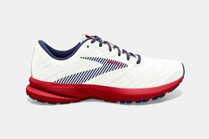 Brooks Launch 7 Men's Running Shoes White / Blue / Red | 817UFCSGN